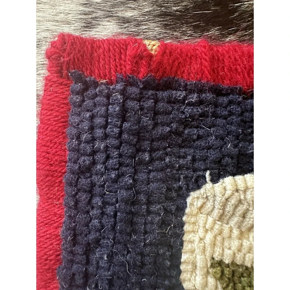 Vintage Rug Hooked Wool 8” x 37